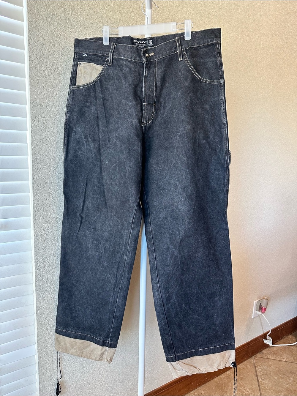 Vintage Y2K 2000s Mazzo baggy skater wide leg carpenter denim jeans sz 38